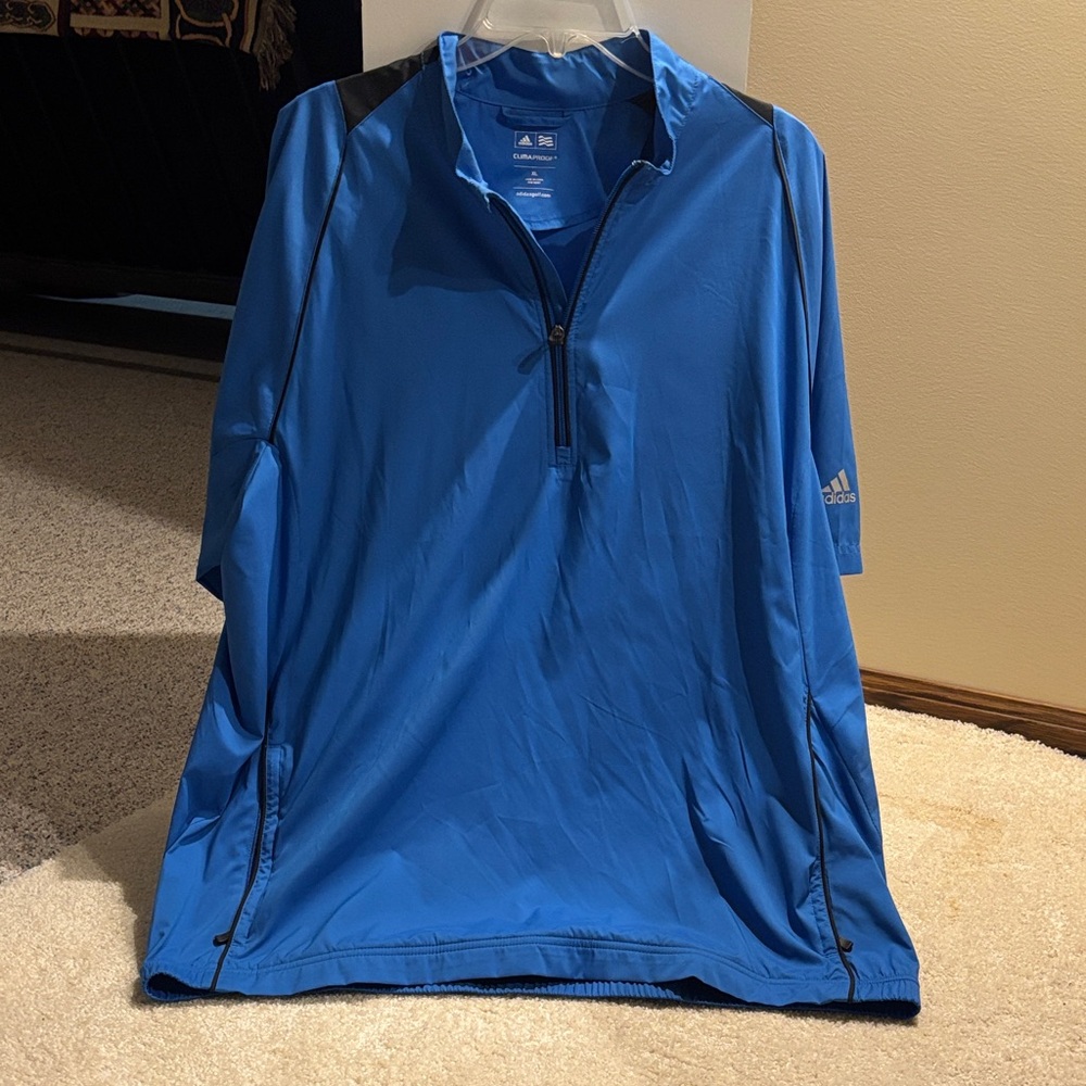 Adidas Blue Quarter-Zip climaProof wind shirt Jacket XL